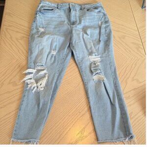 Gently Used Celebrity Pink Light blue washed skinny distressed Jean Size 16